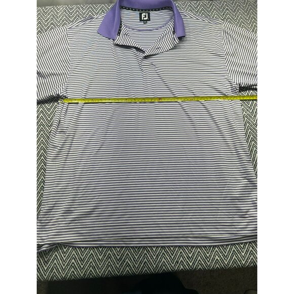 FootJoy FJ Men's Purple & White Striped Polo Shirt Size L - Picture 5 of 7
